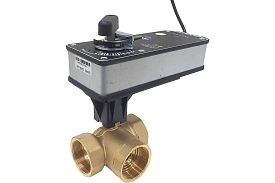 Трехходовой шаровый кран TECHNO HK340-SC10DF/230V, DN40, G1-1/2...