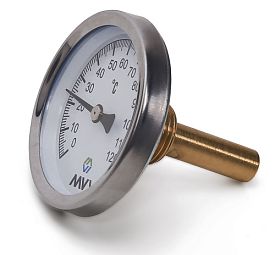 Термометр аксиальный MVI, AT, 0°C-120°C, D63 мм, погружной...
