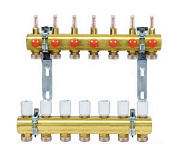 R553FZY047, Сборный коллекторный узел с расходомерами, 1" x 3/4"E /7
