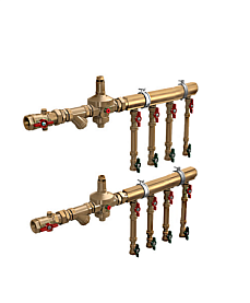 GE550Y364, Узел коллекторный водоснабжения этажный, 1" x 3/4" / 4 зоны