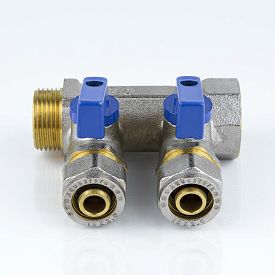 Коллектор лат шар/к син 1" м/р 2в Дн16 обжим мп 35мм Aquasfera 7015-03