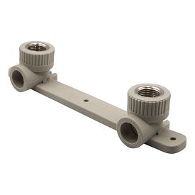 Уголок комб. вн 20х1/2'' с креплением двойной EVER® plast СЕРЫЙ (Россия)*
