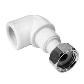 Угольник 90° с накидной гайкой 20*1/2" PPRC FD_БЕЛЫЙ