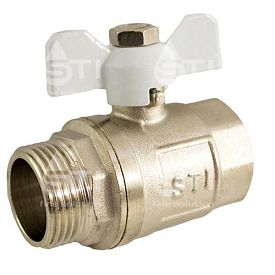 Кран шаровый STI Ш/Г, DN 20, латунный, ручка-бабочка 3454