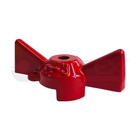 Ручка-бабочка под пломбу для крана ВОДА 15/20 VALFEX (400/100/10) КРАСНАЯ