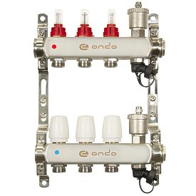 Коллекторная группа ONDO нерж сталь 3 вых. в сборе с автоматическим...