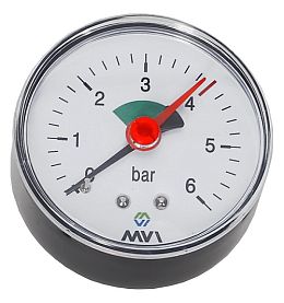 Манометр аксиальный MVI, AM, до 6 бар, D63 мм, подключение G1/4, AM.6306.03