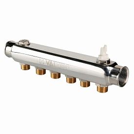 Коллектор из нерж. стали, с м-о расст вых. 100мм, 1 1/2"х 6 вых. 3/4" нар