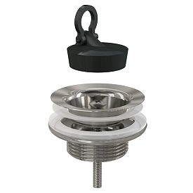 Выпуск умыв 1 1/4" нерж с пробкой нерж/сетка Alca A439