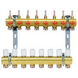 R553FZY048, Сборный коллекторный узел с расходомерами, 1" x 3/4"E /8