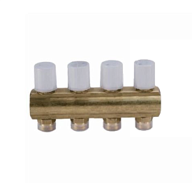 R553VY044, Коллектор с термостатическими клапанами, 1" x 3/4"E /4