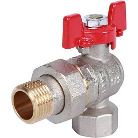 Шаровый кран угловой ROMMER RBV, DN 1/2, PN 40, латунный, с америка...