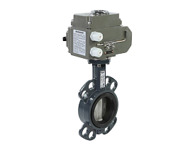 Дисковый затвор Ридан ЗДМ DN100 PN16 с электроприводом 24В, межфлан...