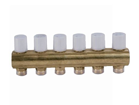 R553VY046, Коллектор с термостатическими клапанами, 1" x 3/4"E /6