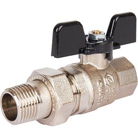 Кран шаровой полнопроходной с американкой STOUT, ВР/НР, DN 1/2 PN 5...