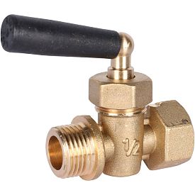 Кран для манометра резьбовой STOUT, BP/BP, DN 1/2 PN 16, латунный...