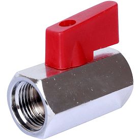 Кран шаровой мини муфтовой STOUT, ВР/НР, DN 3/8 PN 15, латунный, SVB-0021-000010
