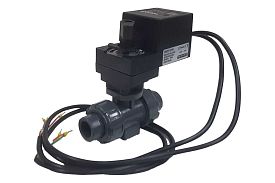 Двухходовой шаровый кран TECHNO 2015PVC-04DF/24V DN15 из ПВХ, элект...