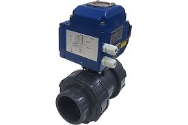 Двухходовой ПВХ шаровый кран TECHNO 2040PVC-NP30DF24V DN40, электро...