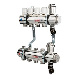 Коллекторный блок с регул. и баланс. клап., 1"х4 вых. Евроконус 3/4"