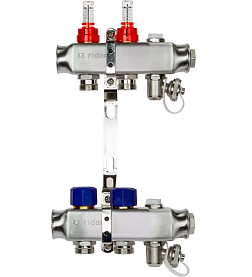 Комплект коллекторов SSM-2RF set с расходомерами и кронштейнами, 2 контура