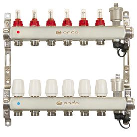 Коллекторная группа ONDO нерж сталь 6 вых. в сборе с автоматическим...