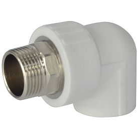 Угольник PP-R бел комб п/ключ Дн40х1 1/4" НР РосТурПласт 31115