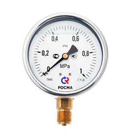Манометр виброустойчивый ТМ-520Р РОСМА, ТМ 20, 100мм, 0..1 Мпа, рез...