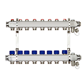 Комплект коллекторов SSM-8R set с кронштейнами, 8 контуров