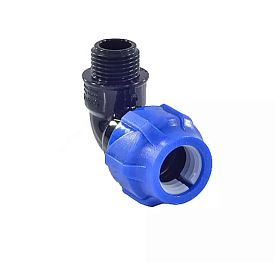 ОТВОД КОМПРЕССИОННАЯ ПЭ ДН 20Х3/4"Х90ГР НР РУ16 VALFEX