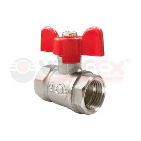 Кран шаровой VALFEX 3/4" Ду 20 Ру 25 латунный никелированный, ...