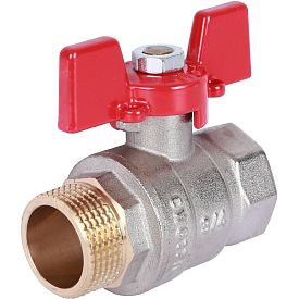 Шаровый кран ROMMER RBV, DN 3/4, PN 40, латунный, ВН/НР, ручка-бабо...