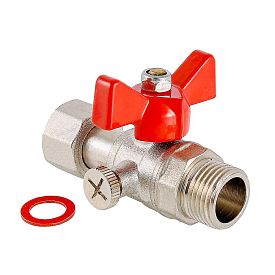 Кран шаровой для подключения манометра Valtec VT.806.N.0402 1/2х1/4...