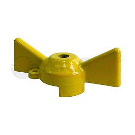Ручка-бабочка под пломбу для крана ГАЗ 15/20 VALFEX (400/100/10) ЖЕЛТАЯ