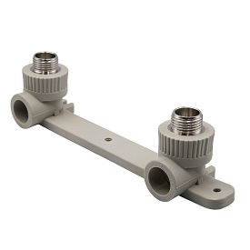 Уголок комб. нар 20х1/2'' с креплением двойной EVER® plast СЕРЫЙ (Россия)