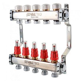 Коллекторный блок Valtec VTc.579, 1"х5 вых. Евроконус 3/4"...