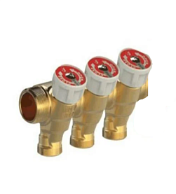 R585CY063, Сантехнический коллектор с вентилями, 3/4" x 1/2"E /3