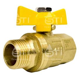 Кран шаровый STI Ш/Г, DN 15, латунный, ручка-бабочка, газ 3683