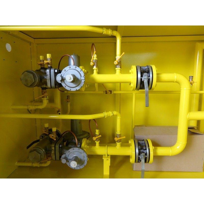 Газорегуляторный пункт шкафной ГРПН-300-2У1 с двумя линиями редуцирования, на базе регуляторов давления газа РДУ-32, без обогрева