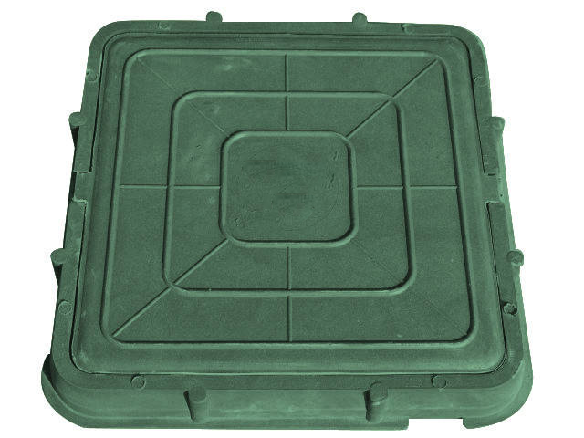 Люк полимерно-композитный квадратный (3т) зеленый 660х660